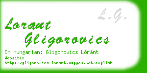 lorant gligorovics business card